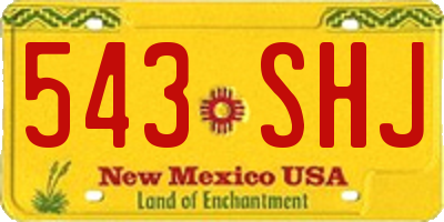 NM license plate 543SHJ