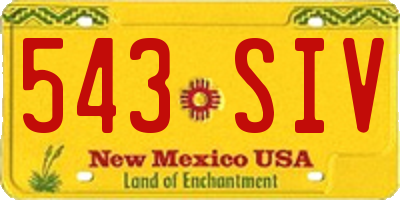 NM license plate 543SIV