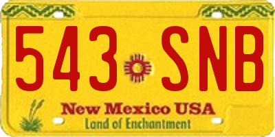 NM license plate 543SNB