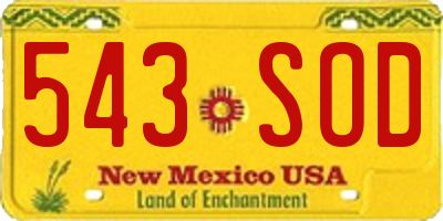 NM license plate 543SOD