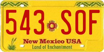 NM license plate 543SOF