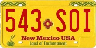 NM license plate 543SOI
