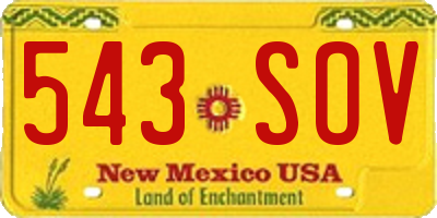 NM license plate 543SOV