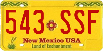 NM license plate 543SSF