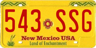 NM license plate 543SSG