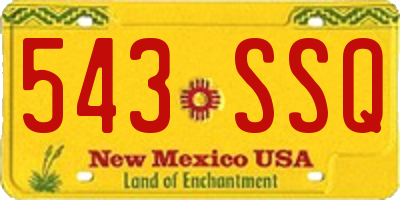 NM license plate 543SSQ