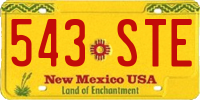 NM license plate 543STE