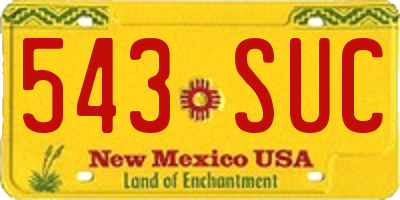 NM license plate 543SUC
