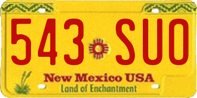 NM license plate 543SUO