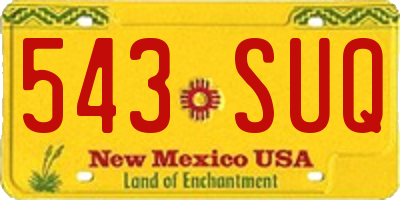 NM license plate 543SUQ