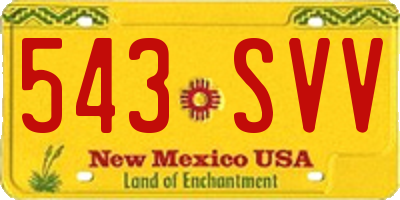 NM license plate 543SVV