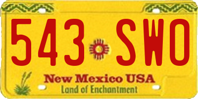 NM license plate 543SWO