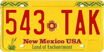 NM license plate 543TAK