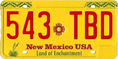 NM license plate 543TBD