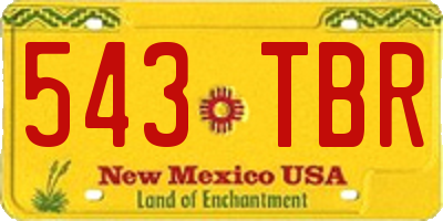NM license plate 543TBR
