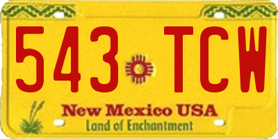 NM license plate 543TCW