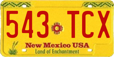 NM license plate 543TCX