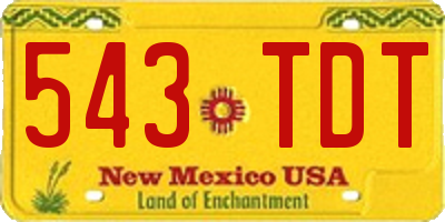 NM license plate 543TDT