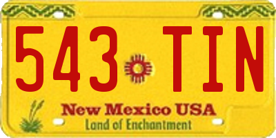 NM license plate 543TIN