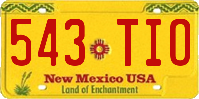 NM license plate 543TIO