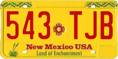 NM license plate 543TJB