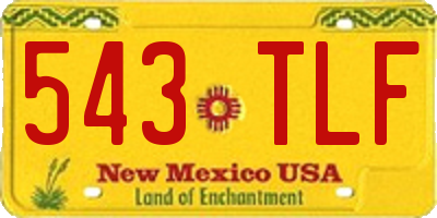NM license plate 543TLF