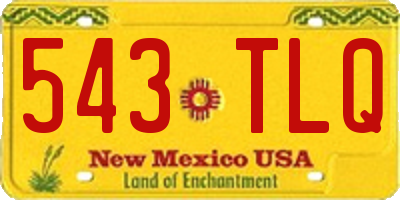 NM license plate 543TLQ