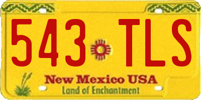 NM license plate 543TLS