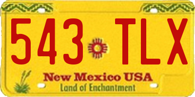 NM license plate 543TLX