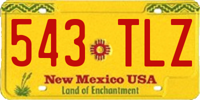 NM license plate 543TLZ