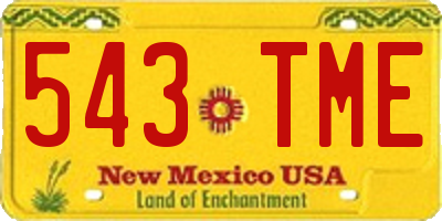 NM license plate 543TME