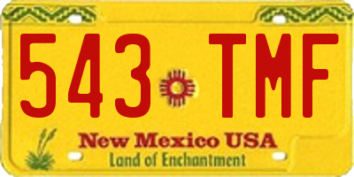 NM license plate 543TMF