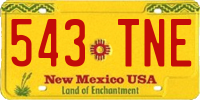 NM license plate 543TNE