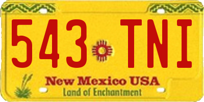 NM license plate 543TNI