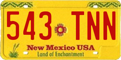 NM license plate 543TNN