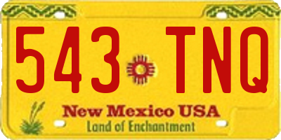 NM license plate 543TNQ