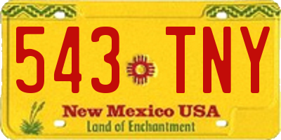 NM license plate 543TNY