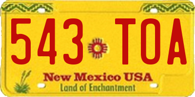 NM license plate 543TOA