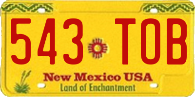 NM license plate 543TOB
