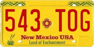 NM license plate 543TOG