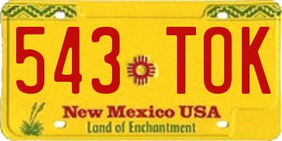 NM license plate 543TOK