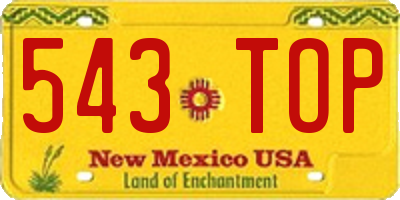 NM license plate 543TOP