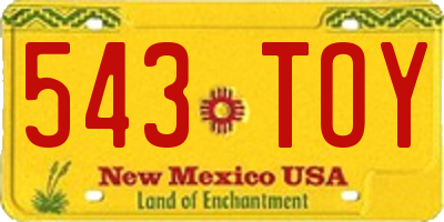 NM license plate 543TOY