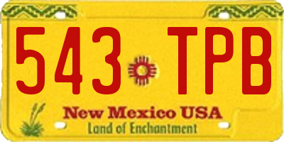 NM license plate 543TPB