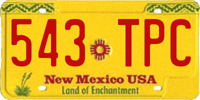 NM license plate 543TPC