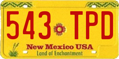 NM license plate 543TPD