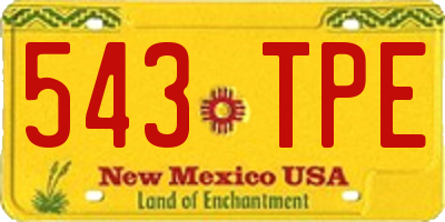 NM license plate 543TPE