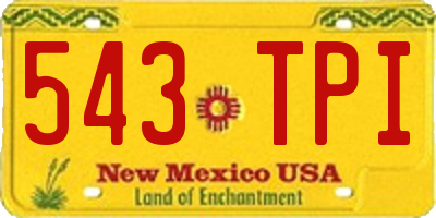 NM license plate 543TPI