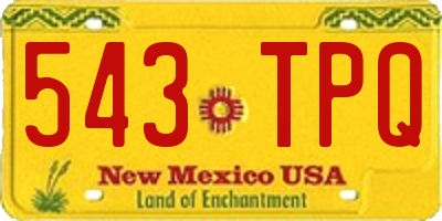 NM license plate 543TPQ