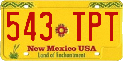 NM license plate 543TPT